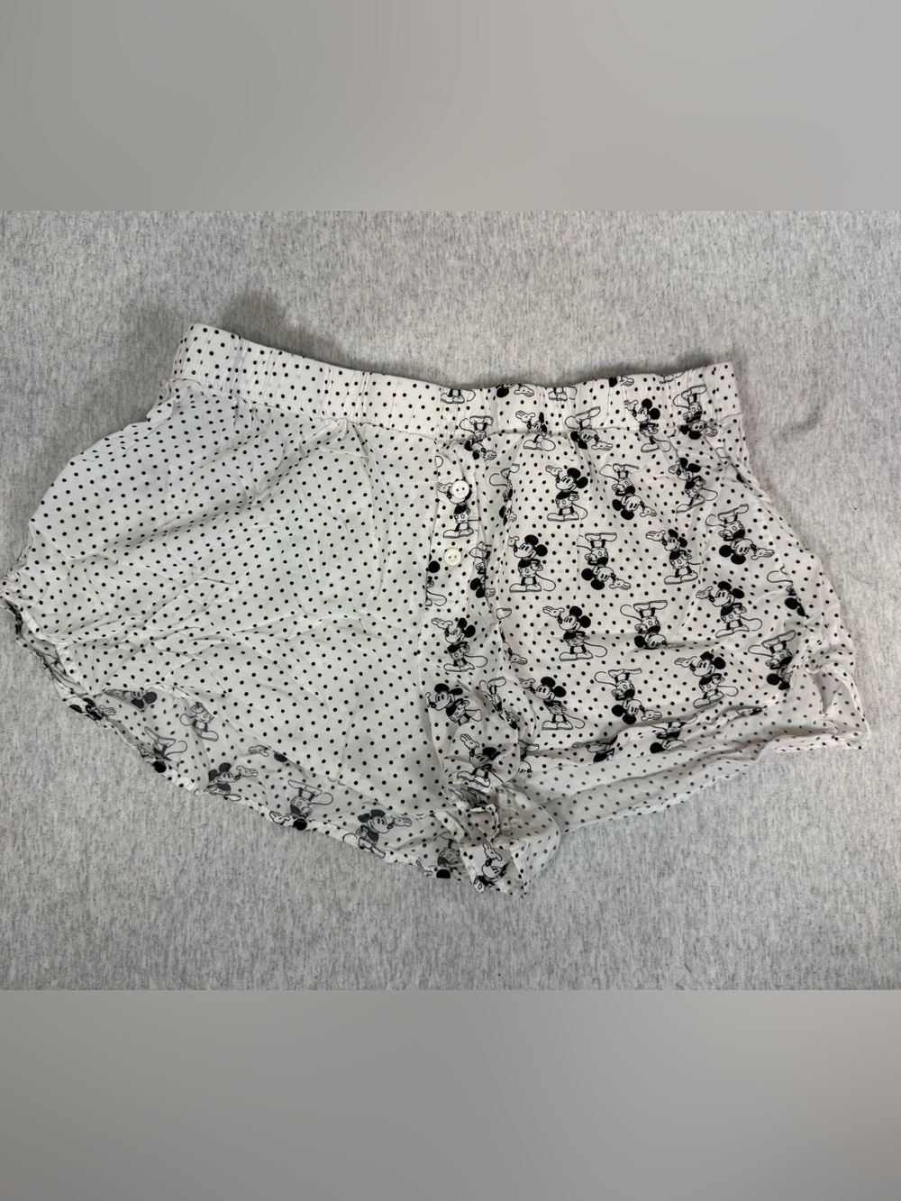 Disney Mickey Mouse Pajama‎ Shorts - White - Large